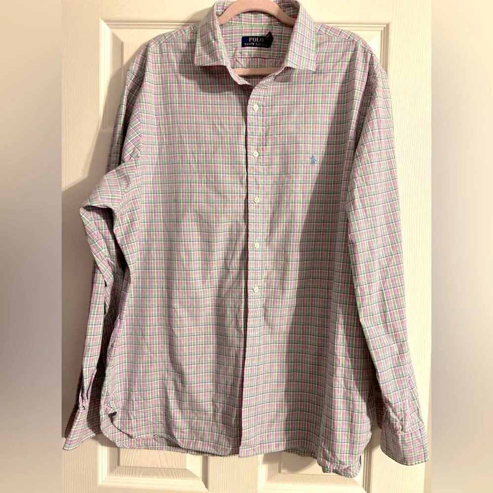Ralph Lauren Polo Men's Long Sleeve Button-Down Oxford Shirt. Size 18/46